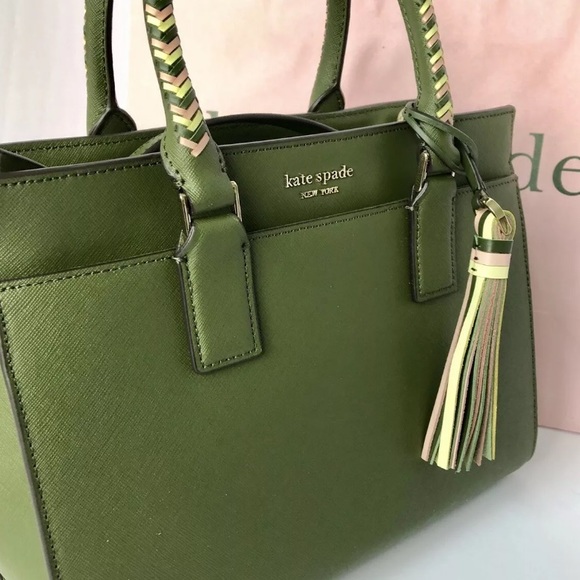 Kate spade Cameron woven sapling green satchel - Picture 2 of 8